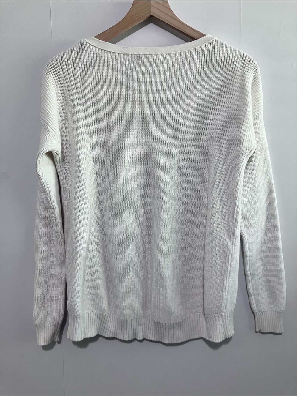 Banana Republic White Boat Neck Cotton Blend Sweater Size Medium - Picture 2 of 5